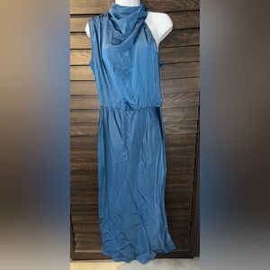 Chic Sleeveless Blue Maxi Dress